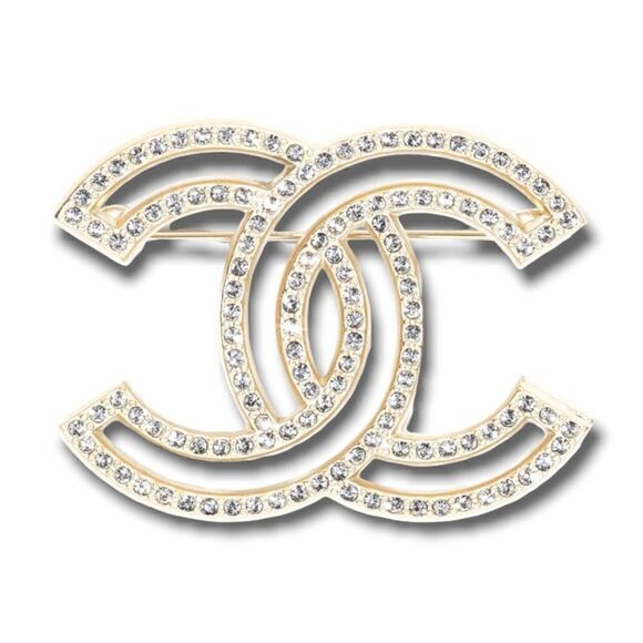 ❤️SOLD❤️2021 CHANEL Classic CC Large Crystal Brooch - Picture 1 of 11